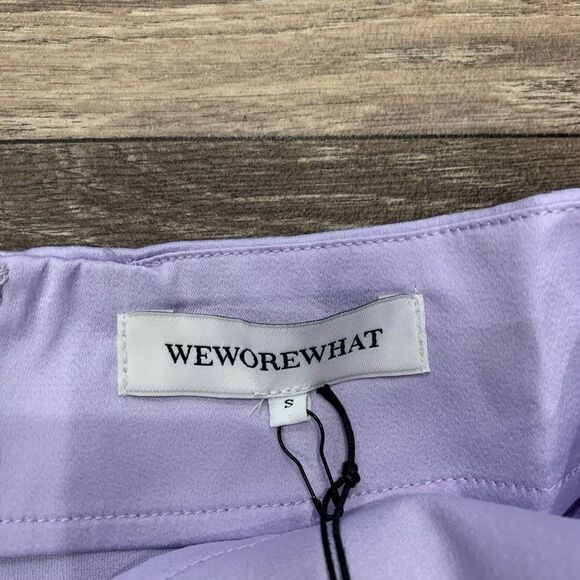 We Wore What NWT Satin Charmeuse Heather Purple Mini Skirt Size Small - Picture 6 of 8